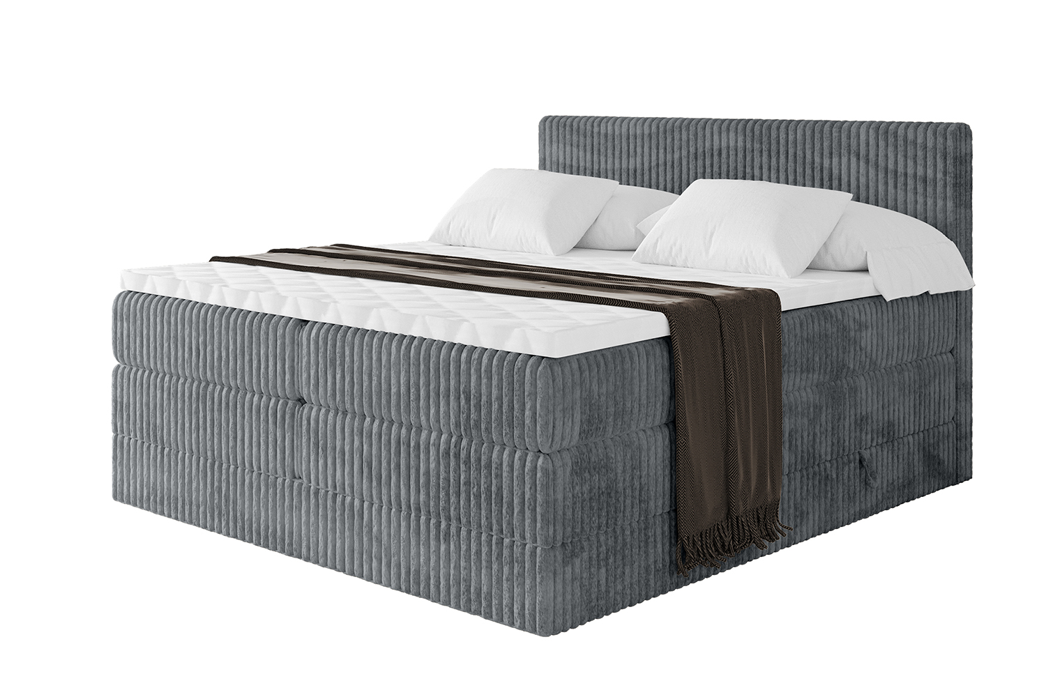 Boxspringbett TOLO KING 120x200 cm Dunkelgrau - Tilia 90