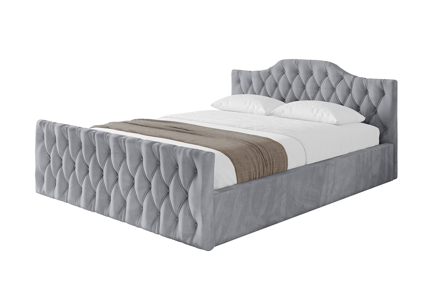 Polsterbett FALIO-Z-v1 200x200 cm Hellgrau - Monolith 84