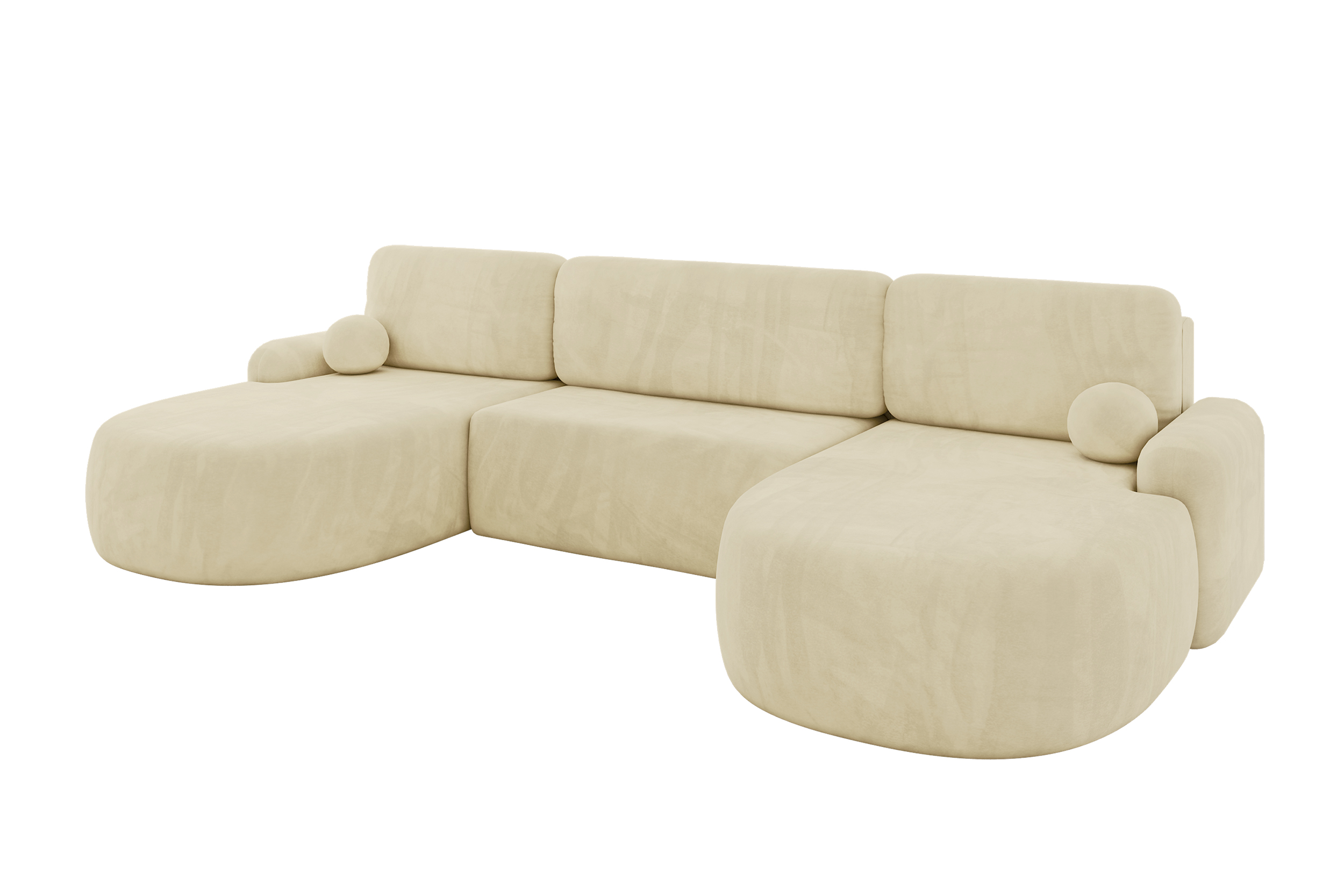 Wohnlandschaft LIRA-U Beige - Dream Velvet 202.02