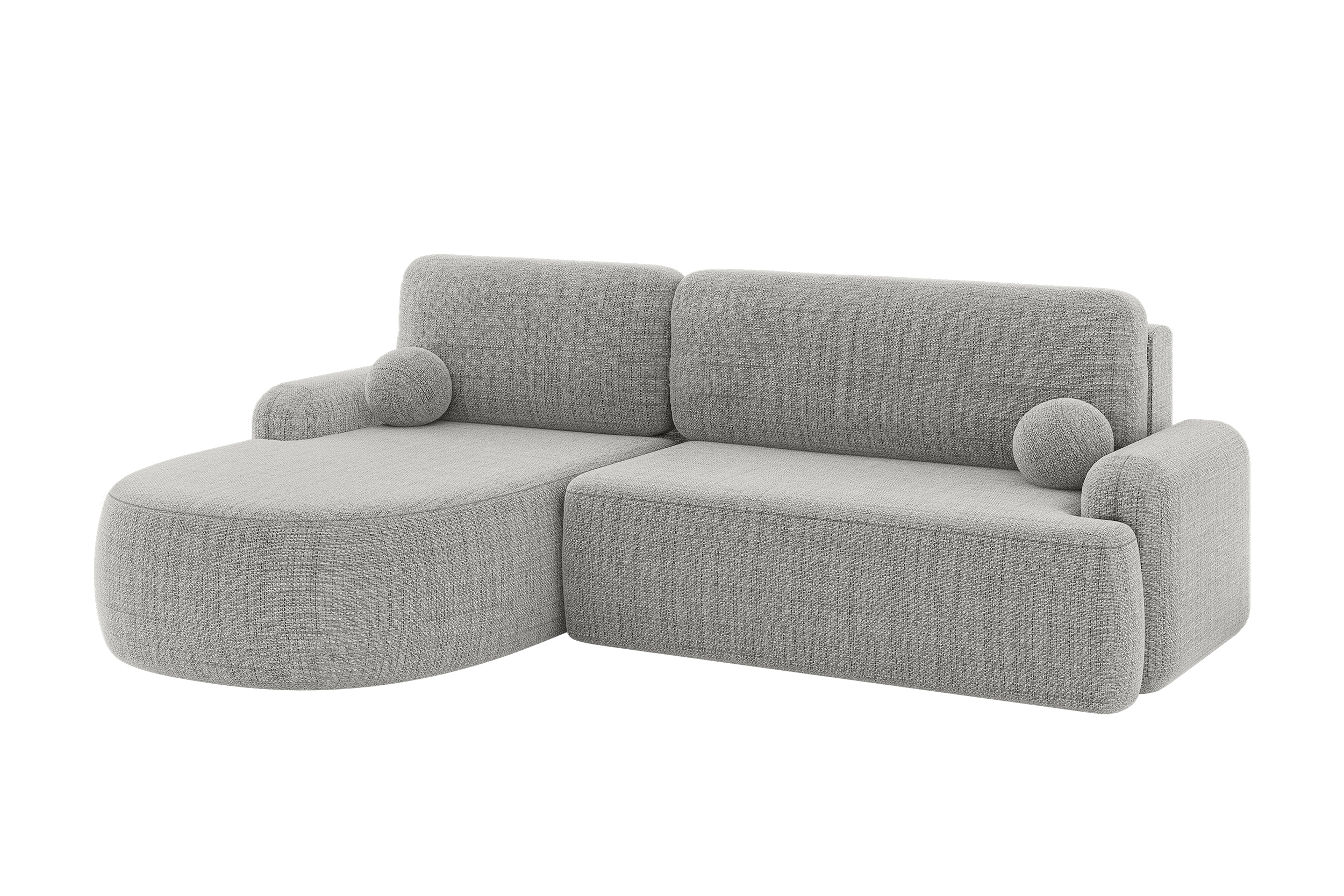 Ecksofa LIRA-L Hellgrau - Aragon 80