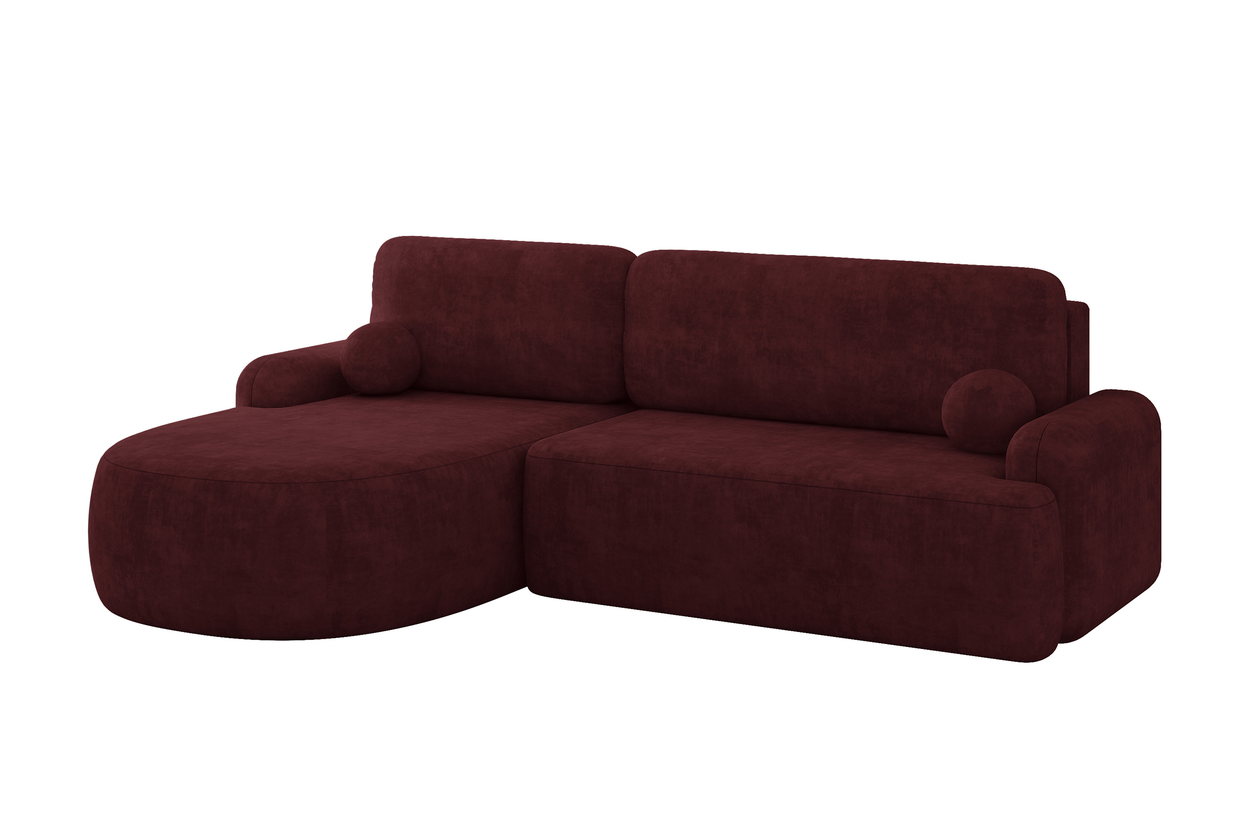Ecksofa LIRA-L Bordeauxrot - Dream Velvet 202.11