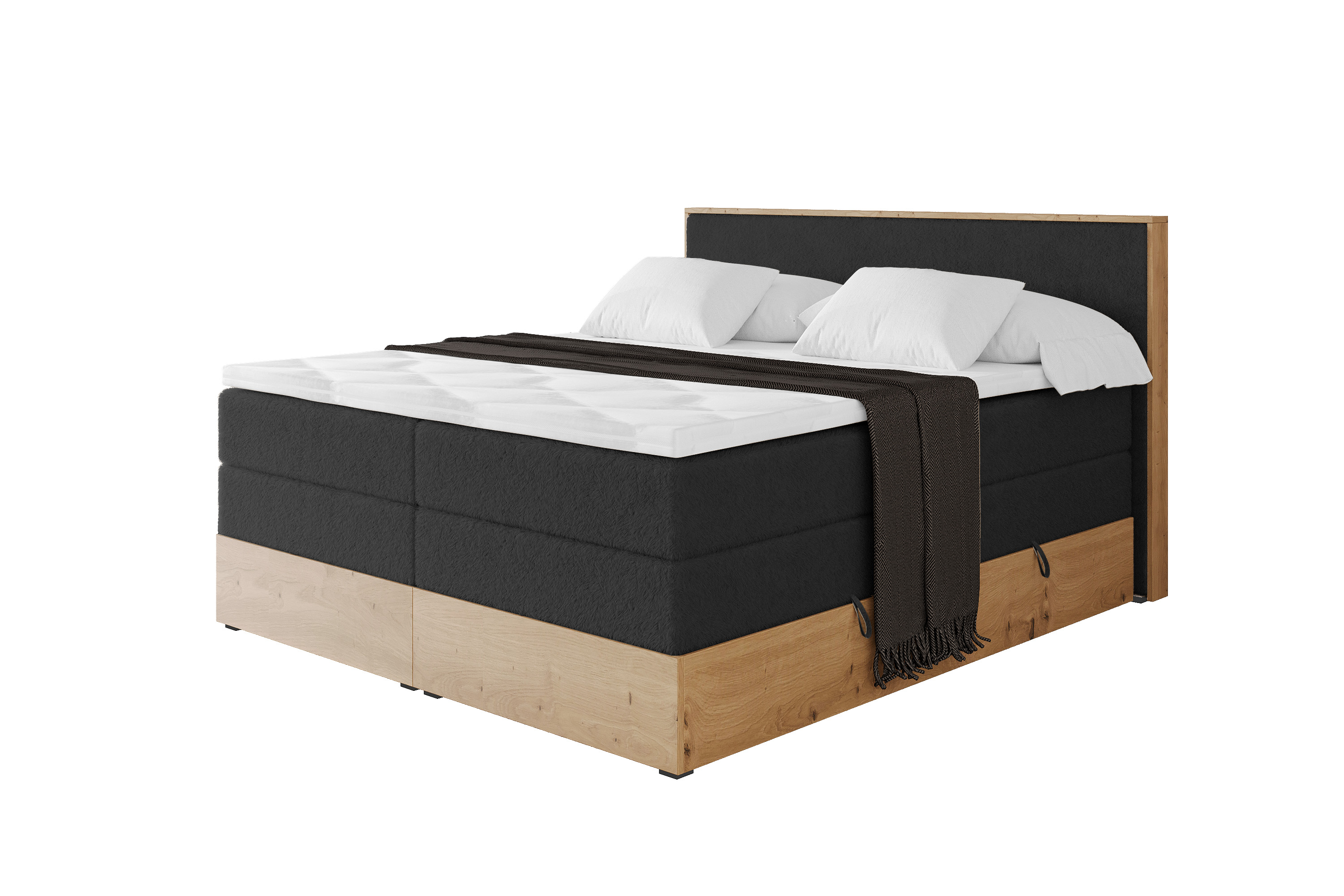 Boxspringbett LOLLI9-KING 120x200 cm Schwarz - Lapiit 19