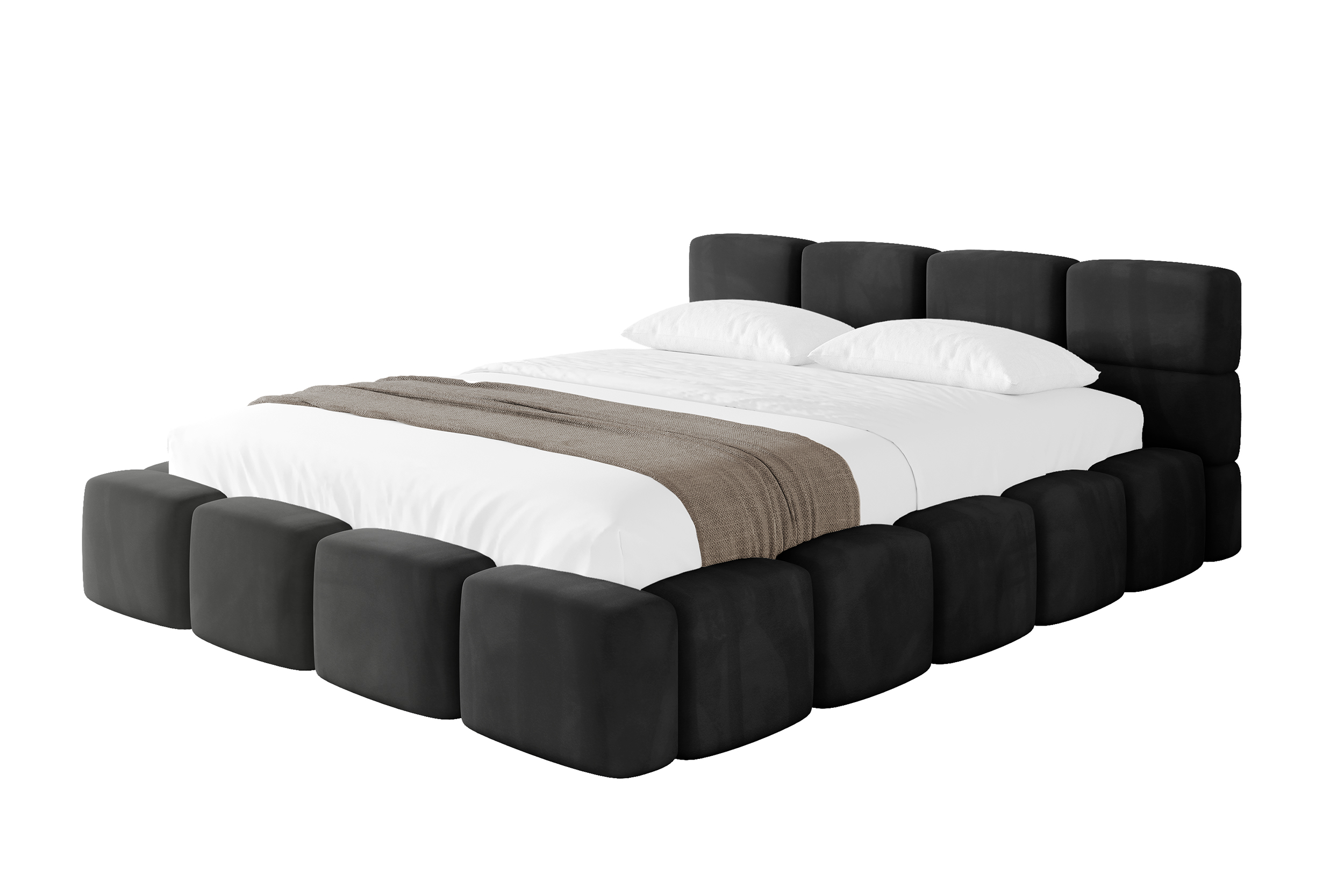 Polsterbett NATA-v1 180x200 cm Schwarz - Casablanca 2316