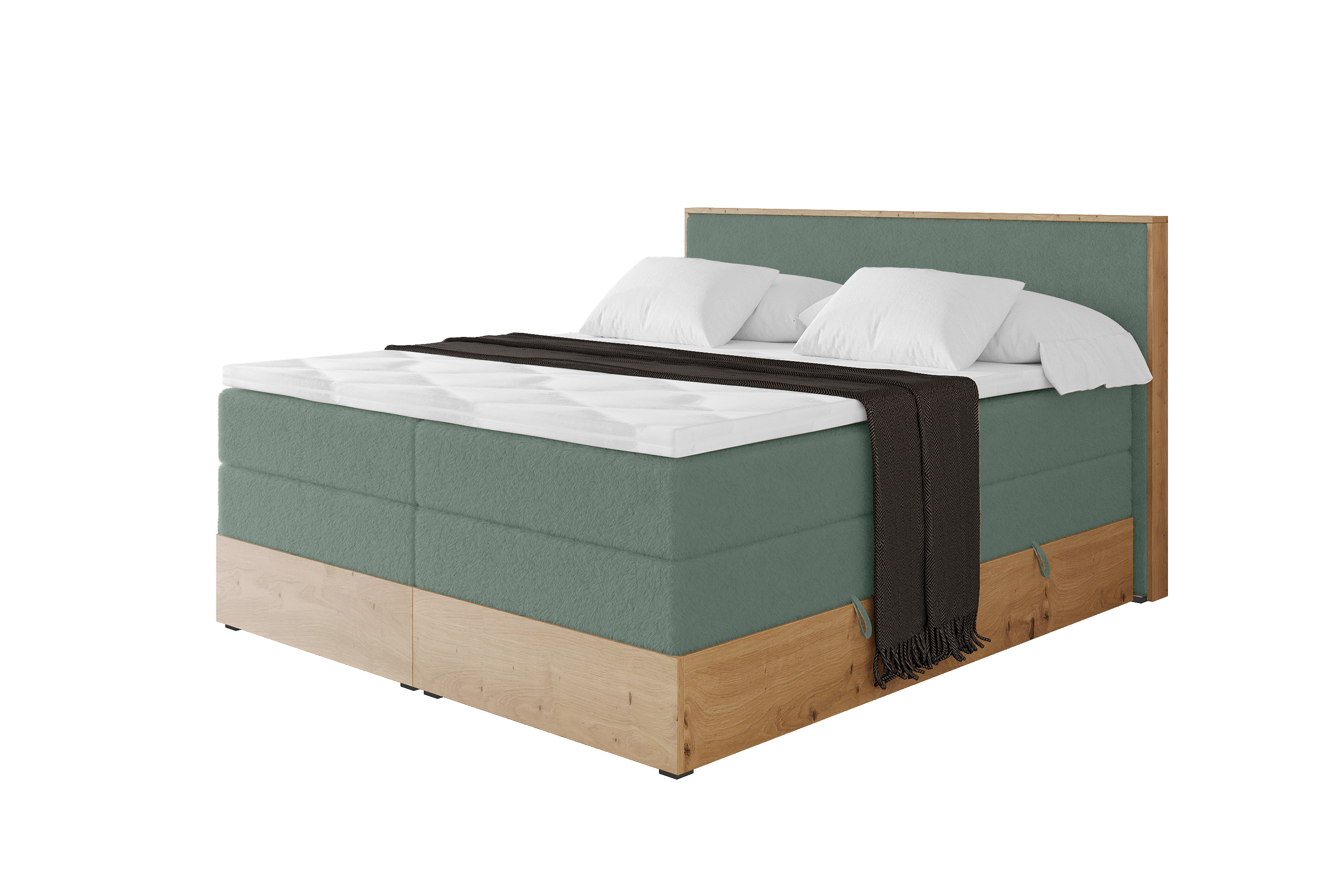 Boxspringbett LOLLI9-KING 120x200 cm Salbeigrün - Lapitt 77