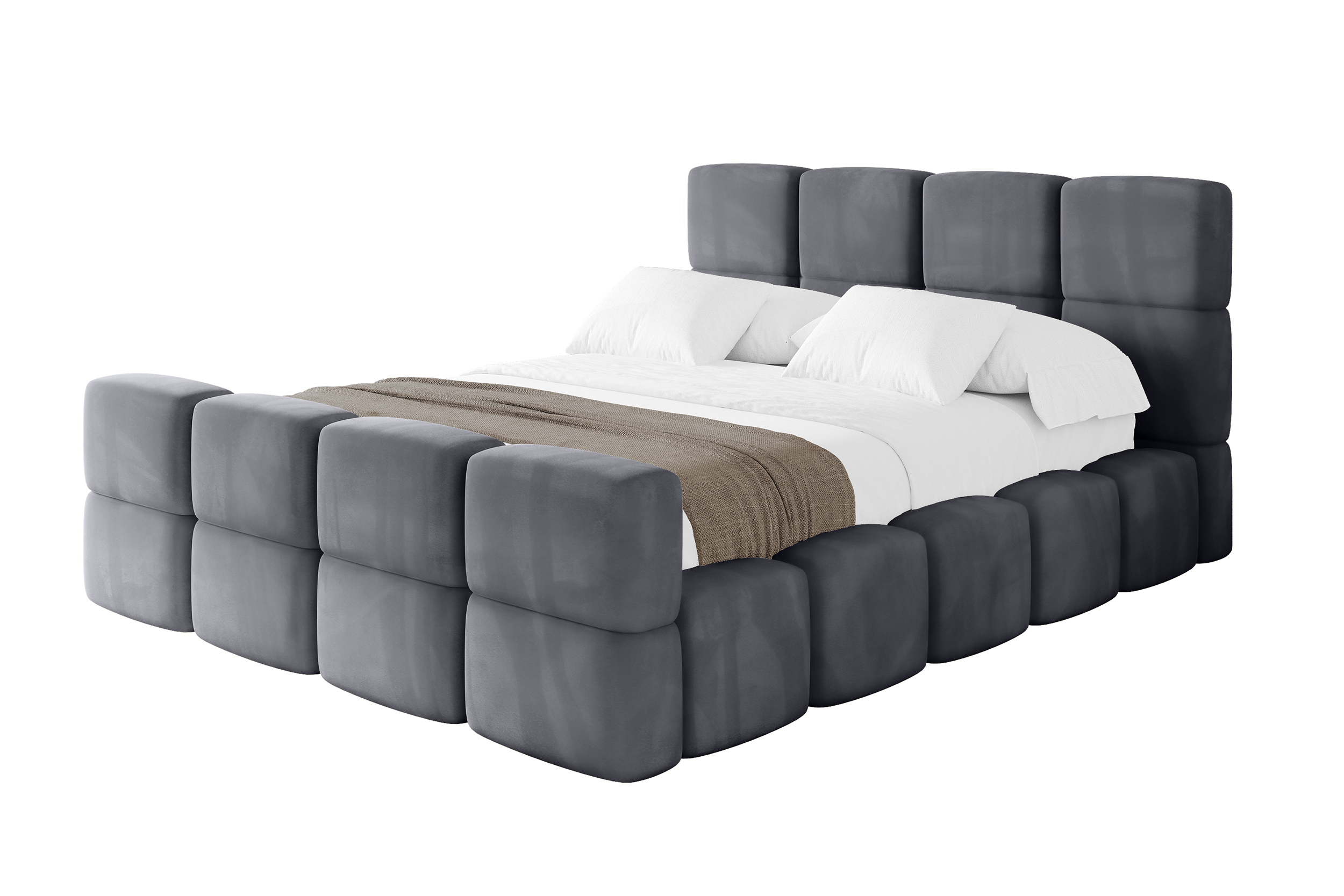 Polsterbett NATA-Z 120x200 cm Dunkelgrau - Casablanca 2315