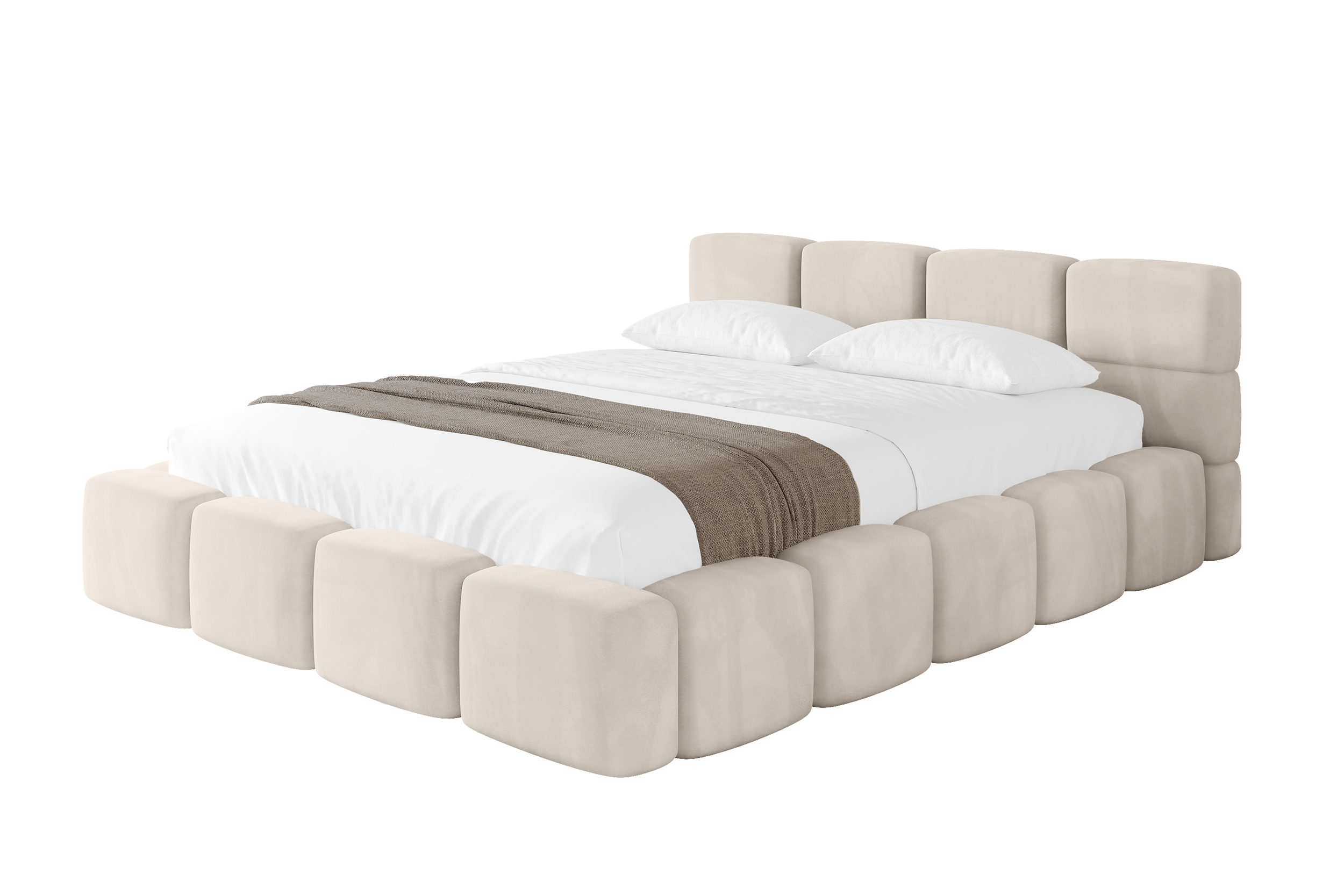 Polsterbett NATA-v1 140x200 cm Beige - Casablanca 2301