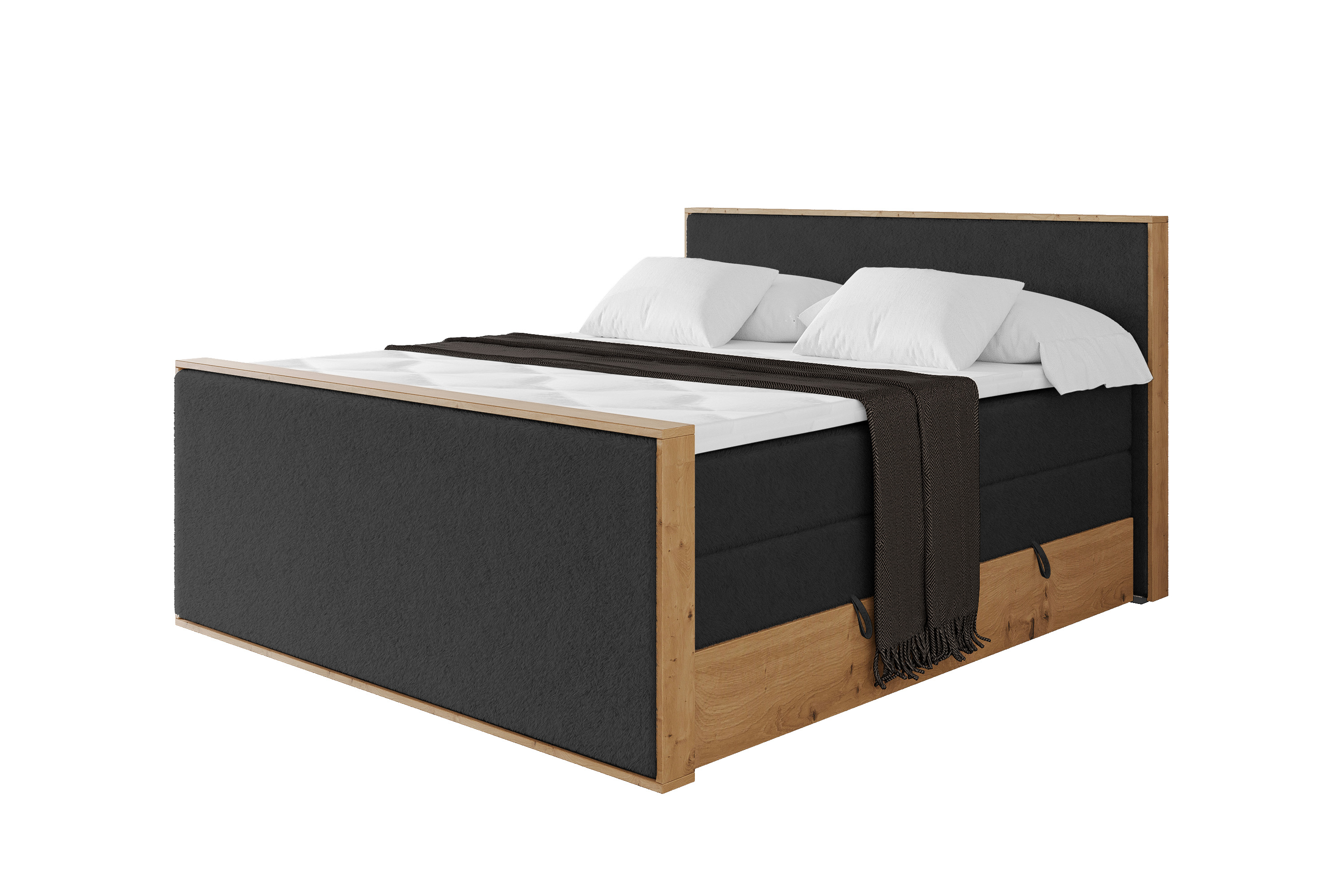 Boxspringbett LOLLI9-Z-KING 140x200 cm Schwarz - Lapitt 19