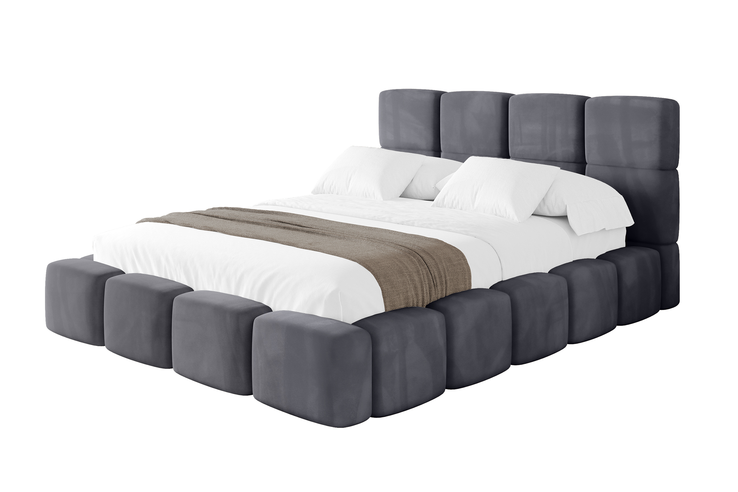 Polsterbett NATA 140x200 cm Dunkelgrau - Casablanca 2315