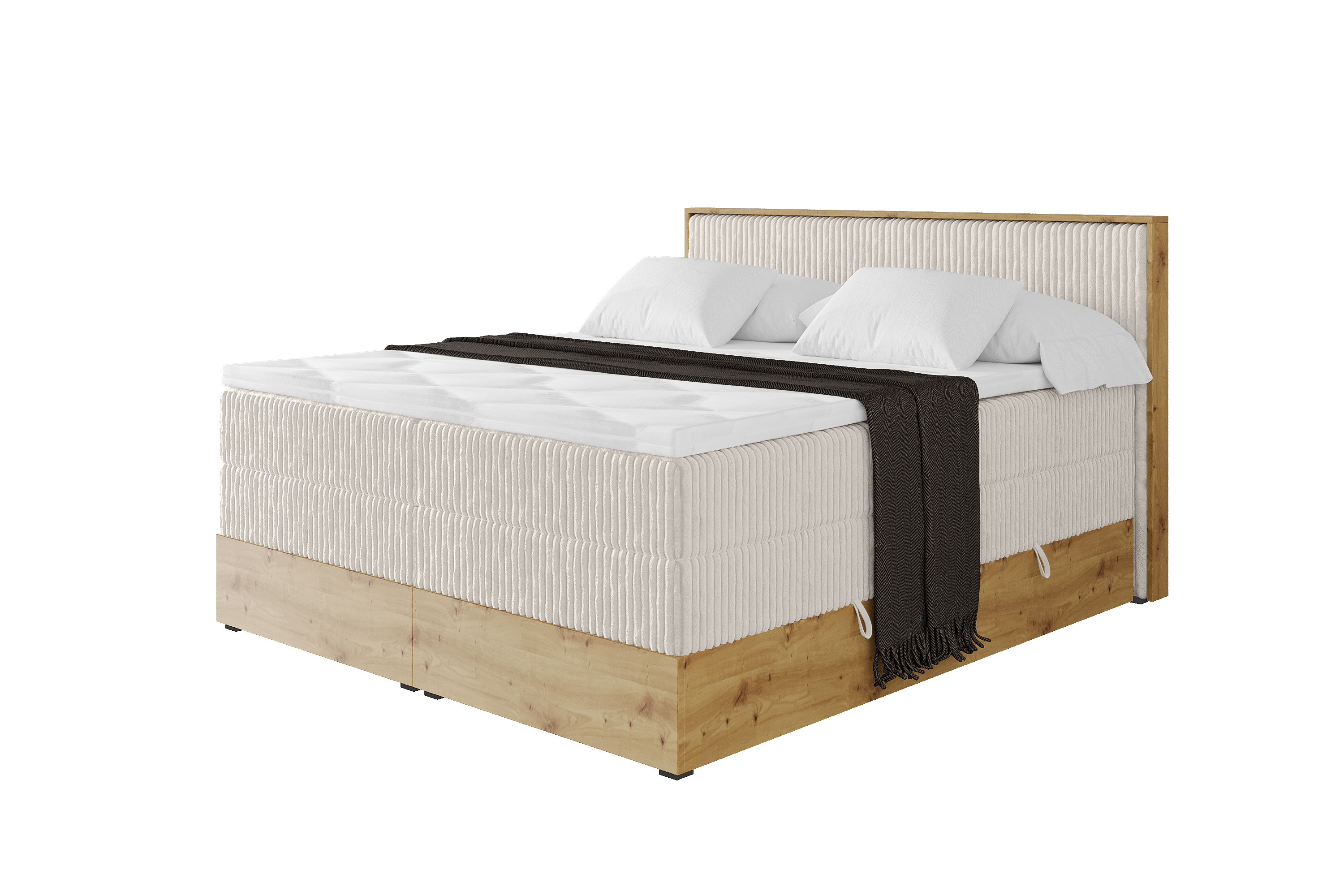 Boxspringbett LOLLI9-KING 120x200 cm Creme - Tilia 01
