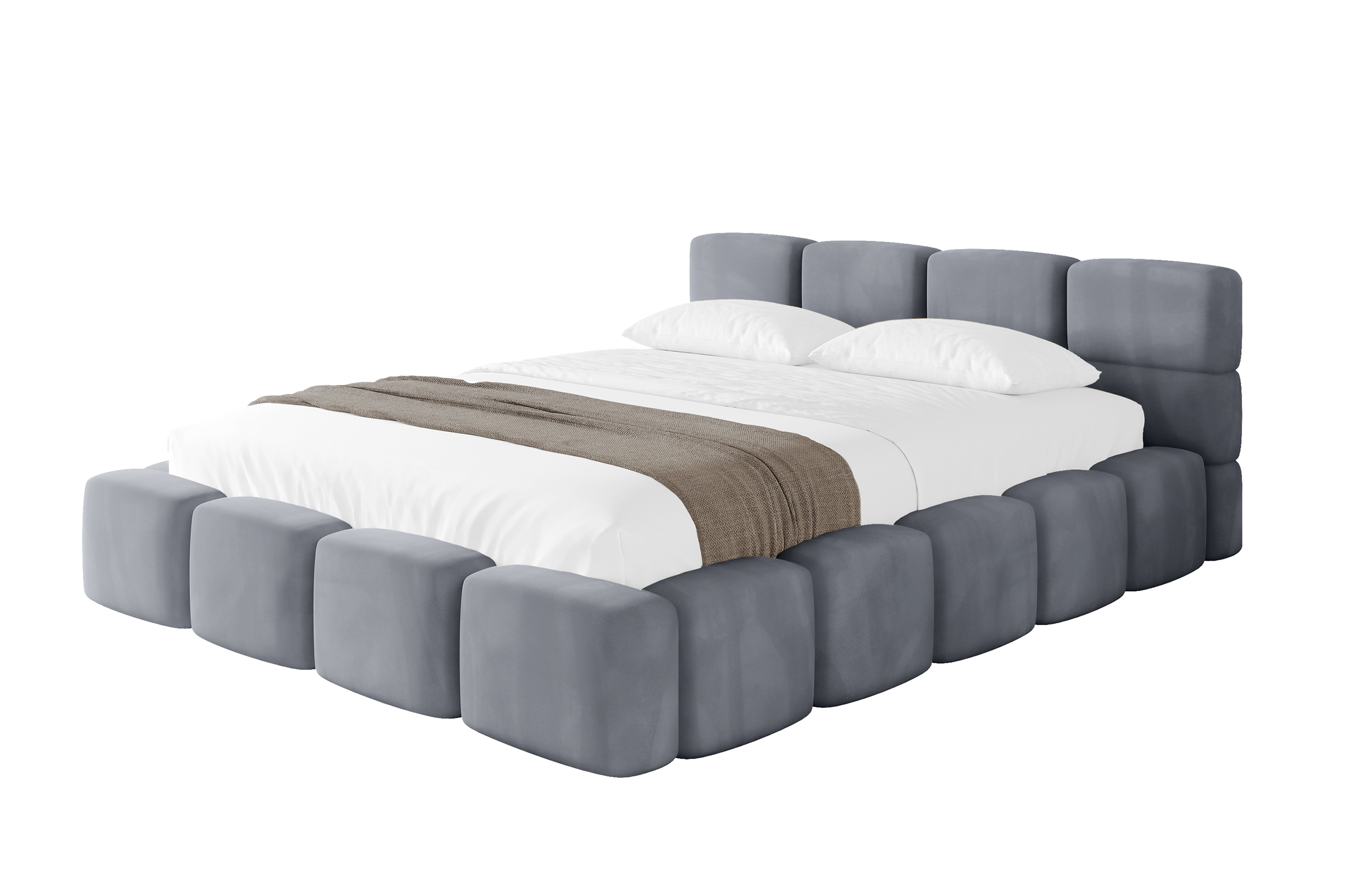 Polsterbett NATA-v1 140x200 cm Grau - Casablanca 2314