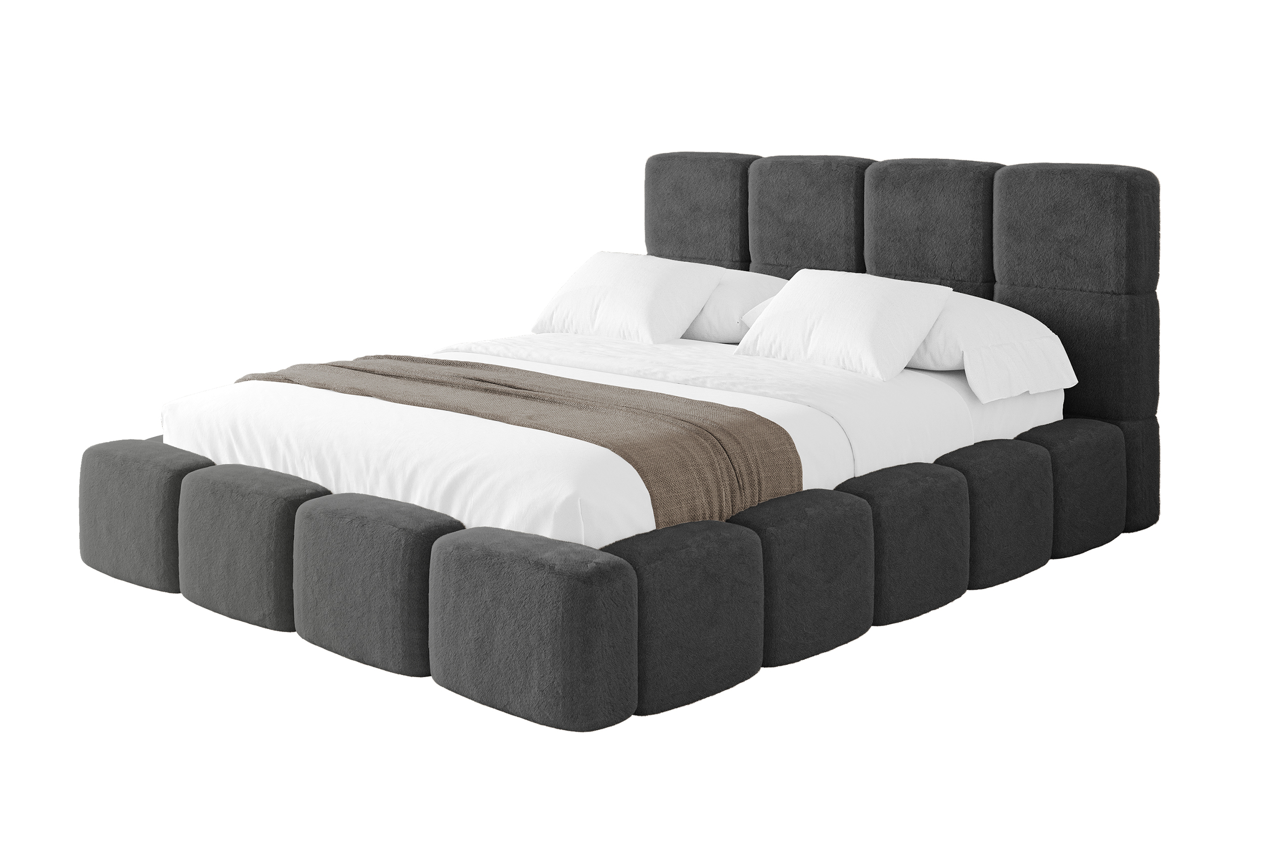 Polsterbett NATA 120x200 cm Grafitgrau - Lapitt 16