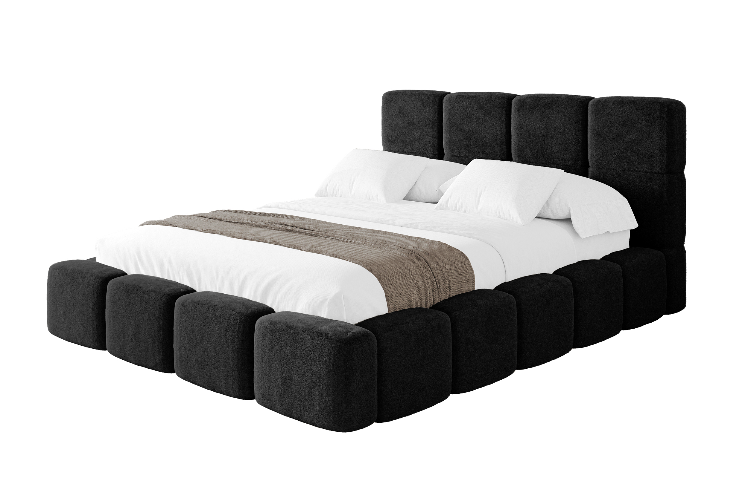 Polsterbett NATA 120x200 cm Schwarz - Lapitt 19