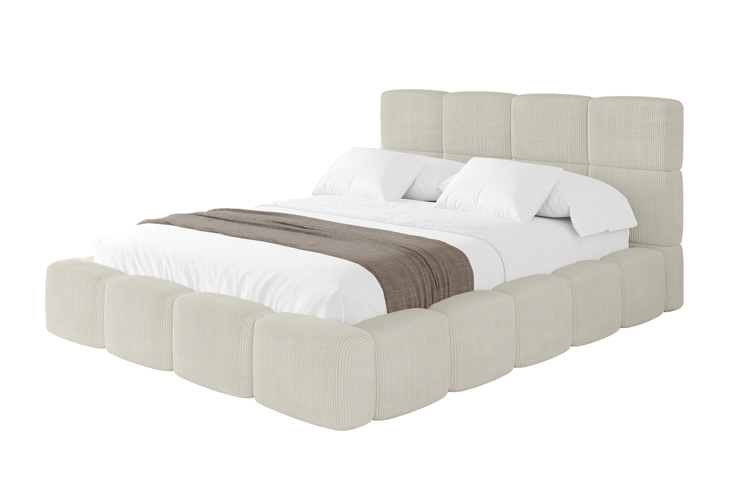 Polsterbett NATA 120x200 cm Cremeweiß - Poso 100