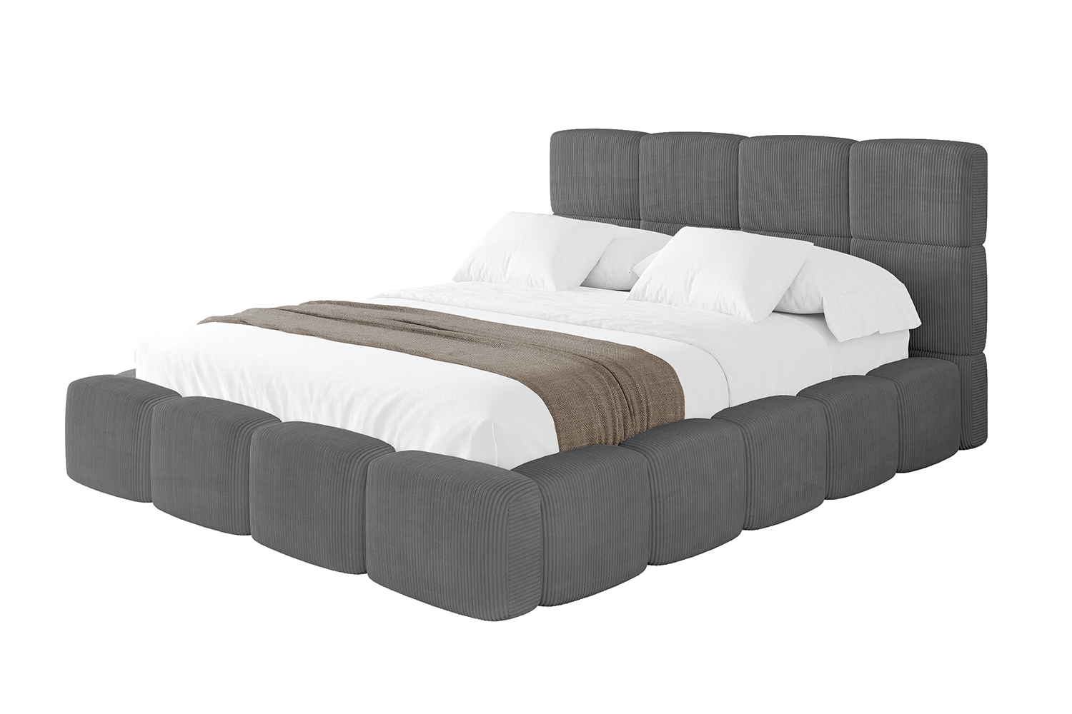 Polsterbett NATA 160x200 cm Dunkelgrau - Poso 115