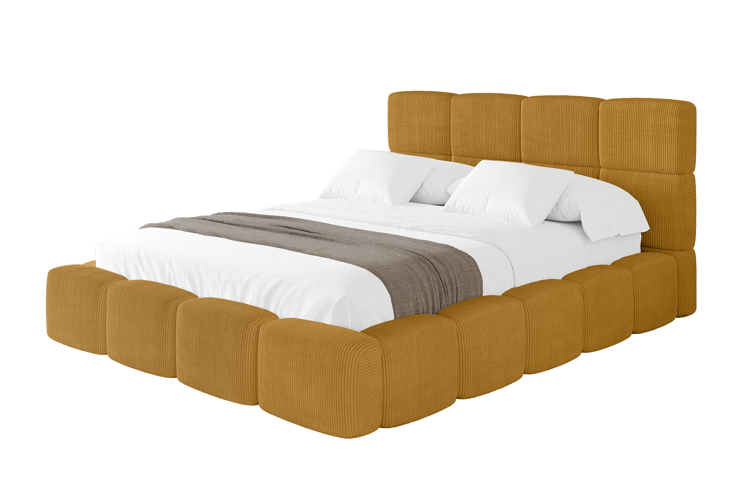 Polsterbett NATA 120x200 cm Senfgelb - Poso 42