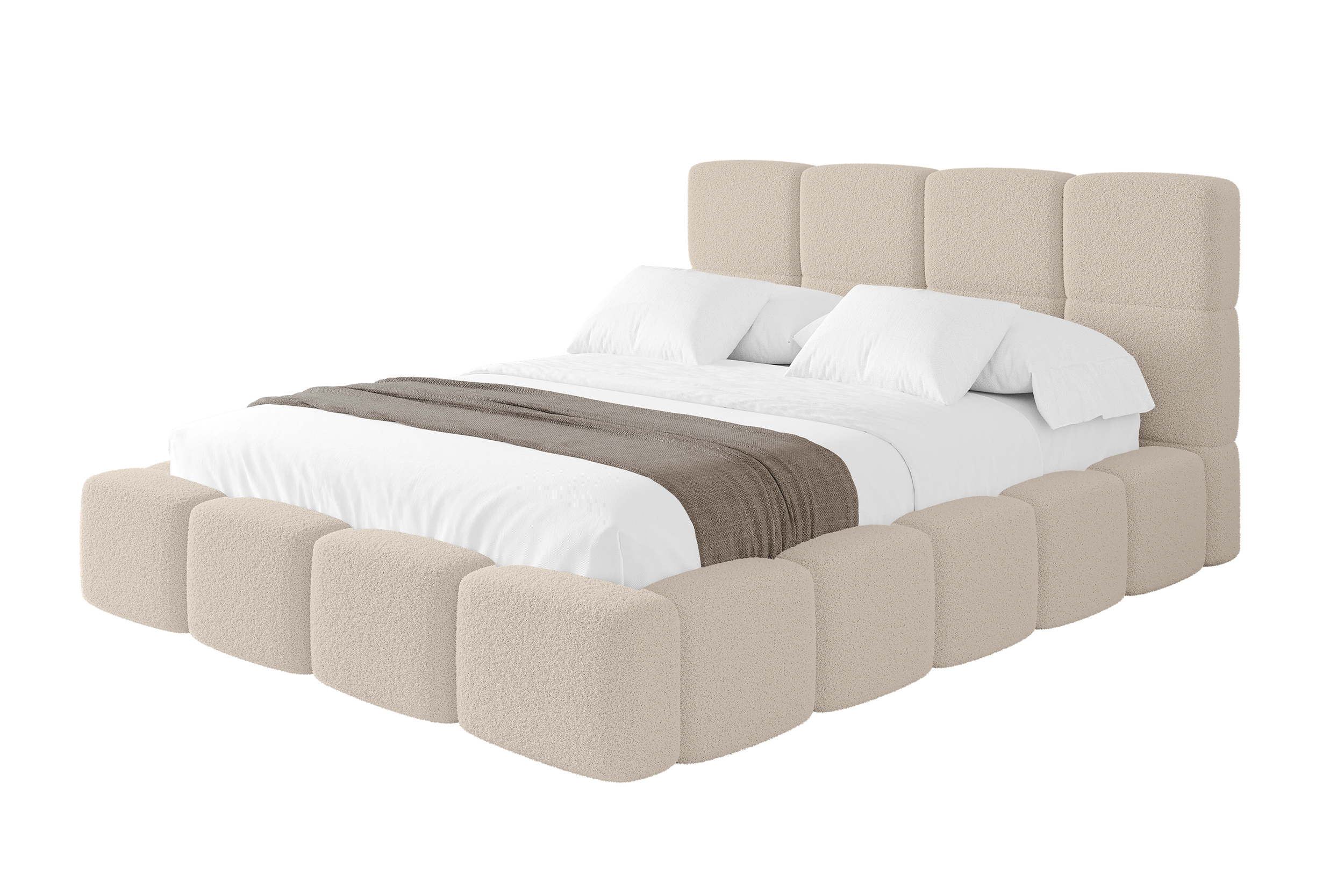 Polsterbett NATA 120x200 cm Dunkelbeige - Quelle 06