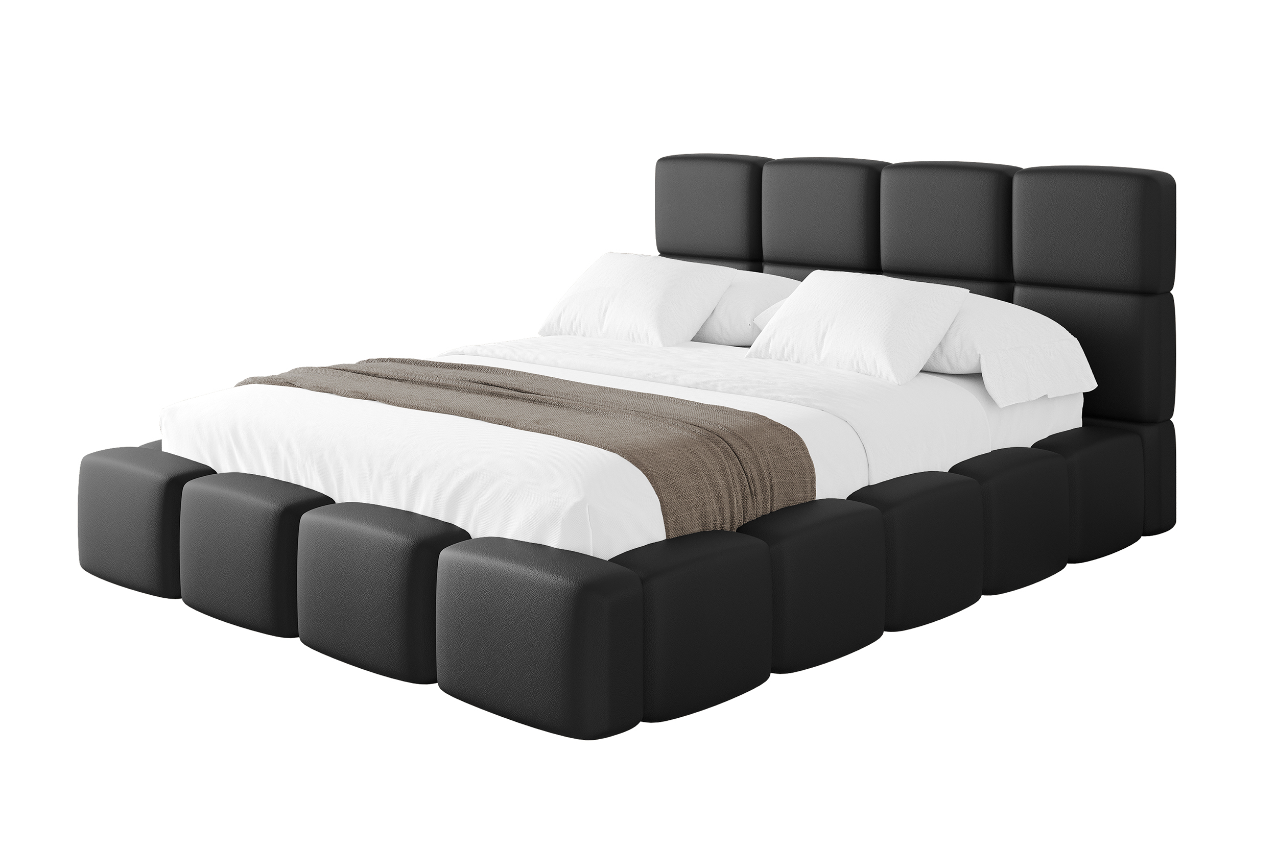 Polsterbett NATA 140x200 cm Schwarz - Soft 11