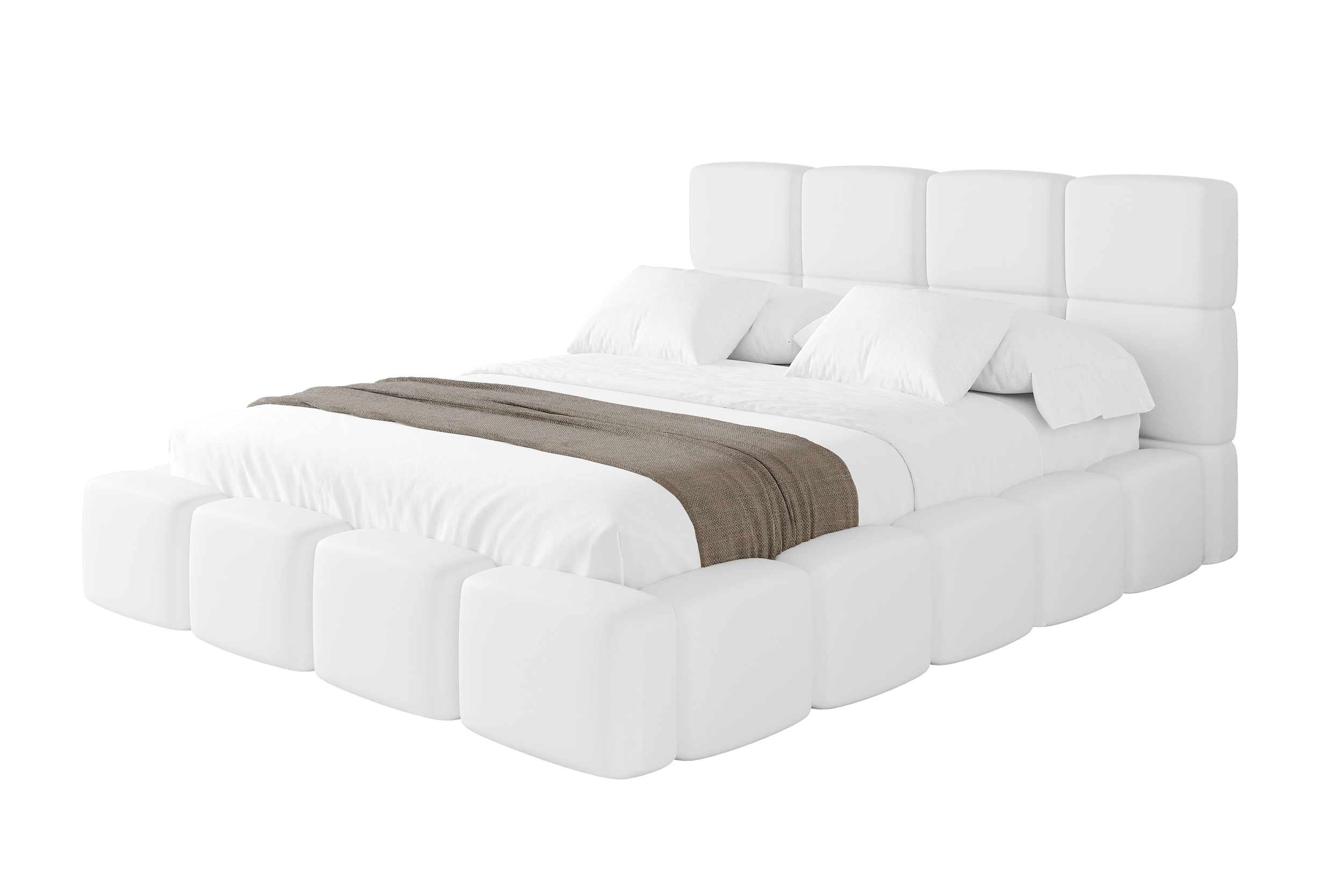 Polsterbett NATA 140x200 cm Weiß - Soft 17