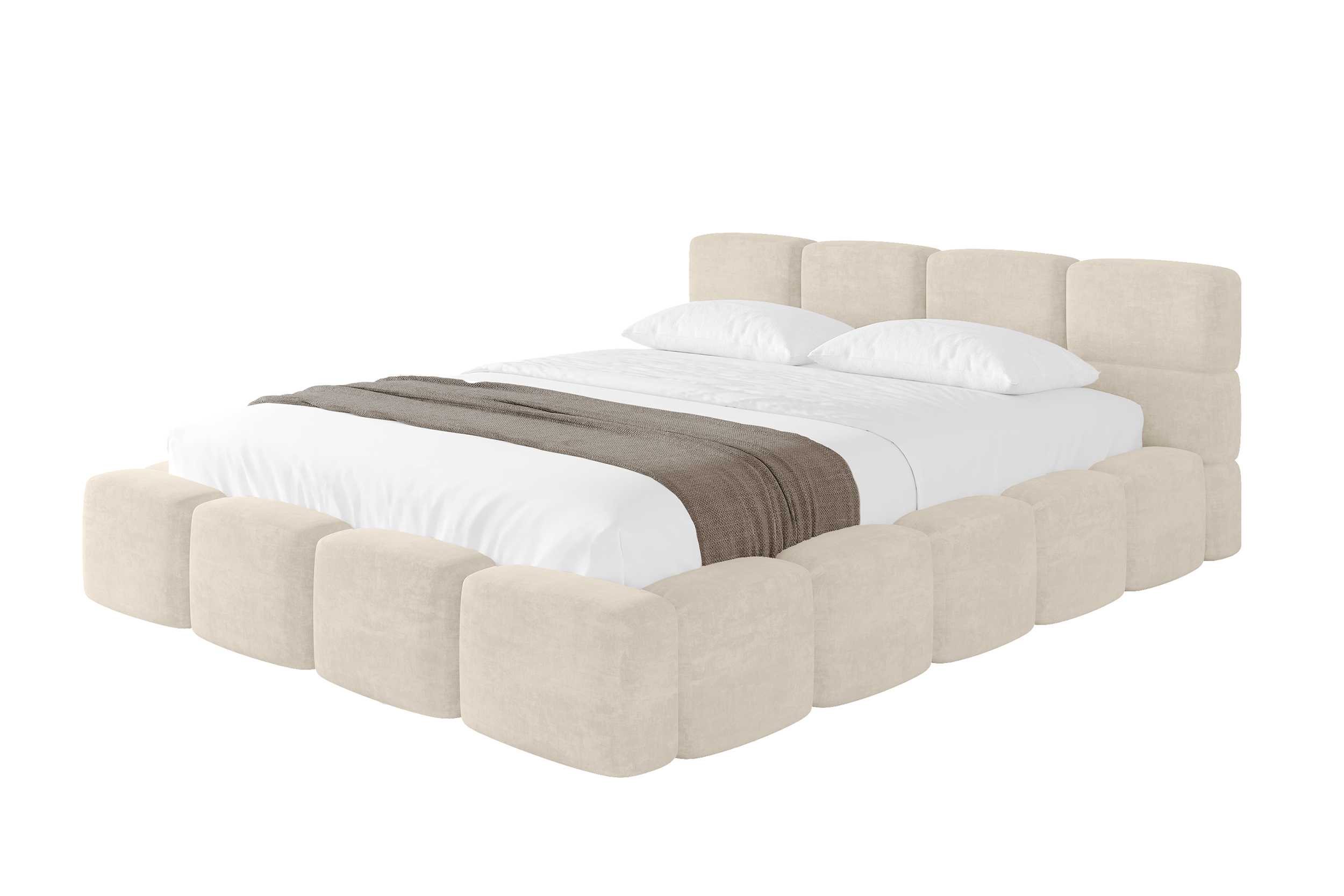 Polsterbett NATA-v1 180x200 cm Hellgrau - Monolith 84