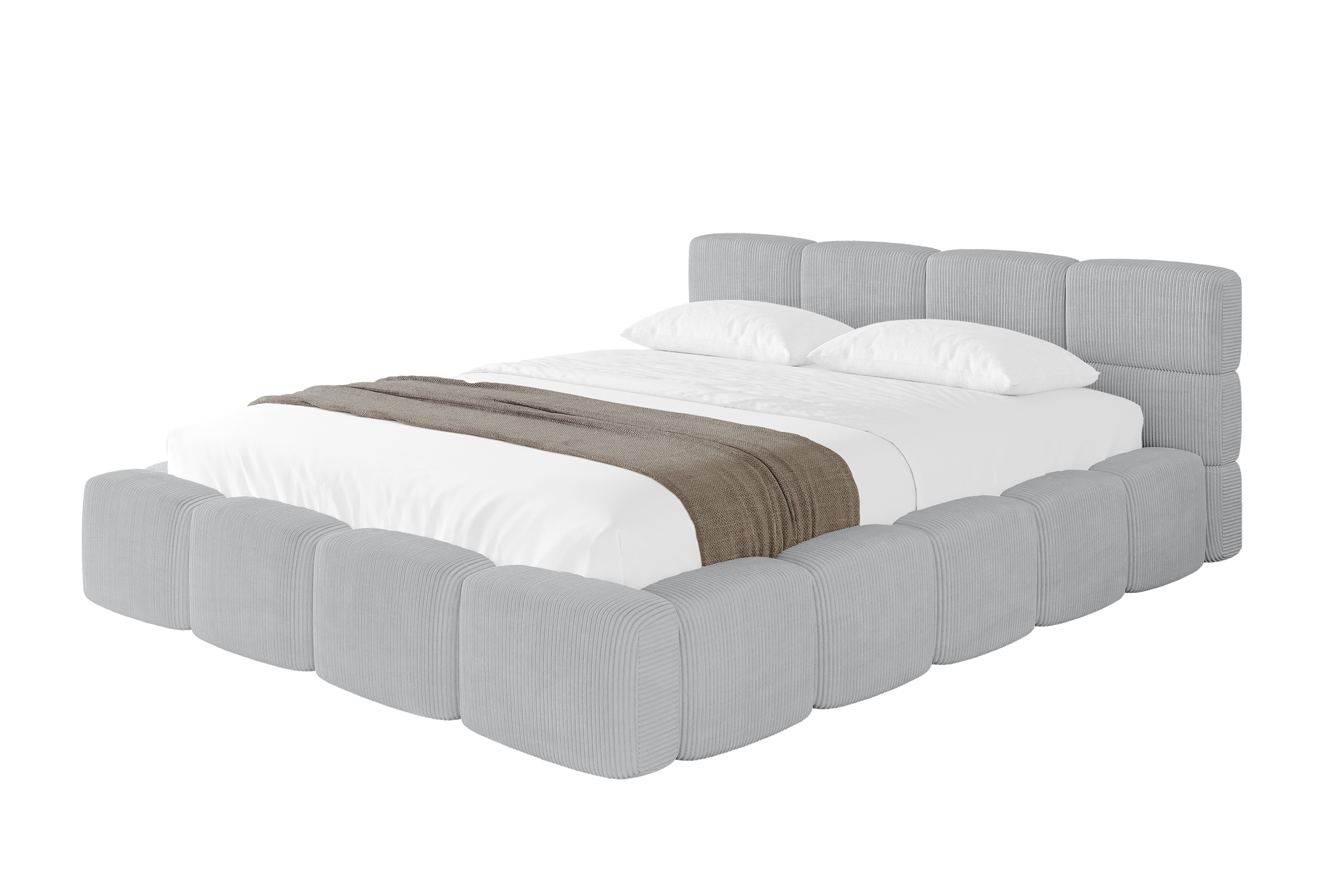 Polsterbett NATA-v1 140x200 cm Grau - Poso 110