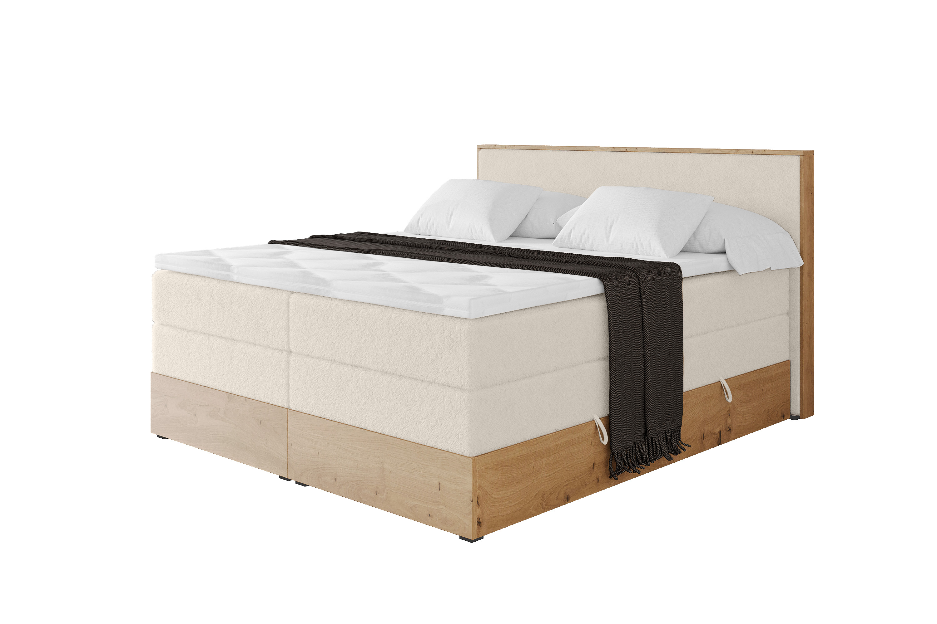 Boxspringbett LOLLI9-KING 120x200 cm Hellbeige - Lapitt 23