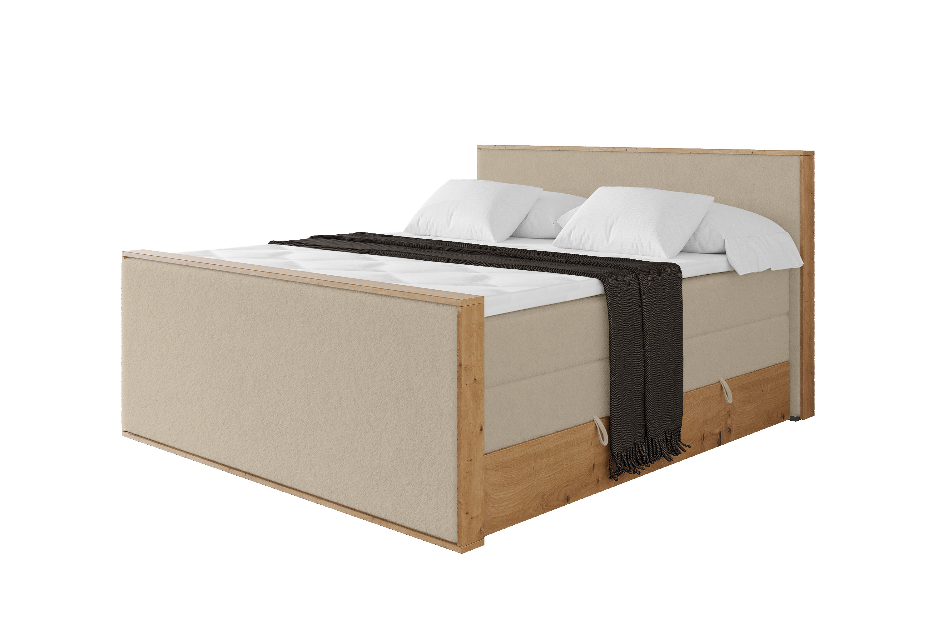Boxspringbett LOLLI9-Z-KING 200x200 cm Hellbeige - Lapitt 29