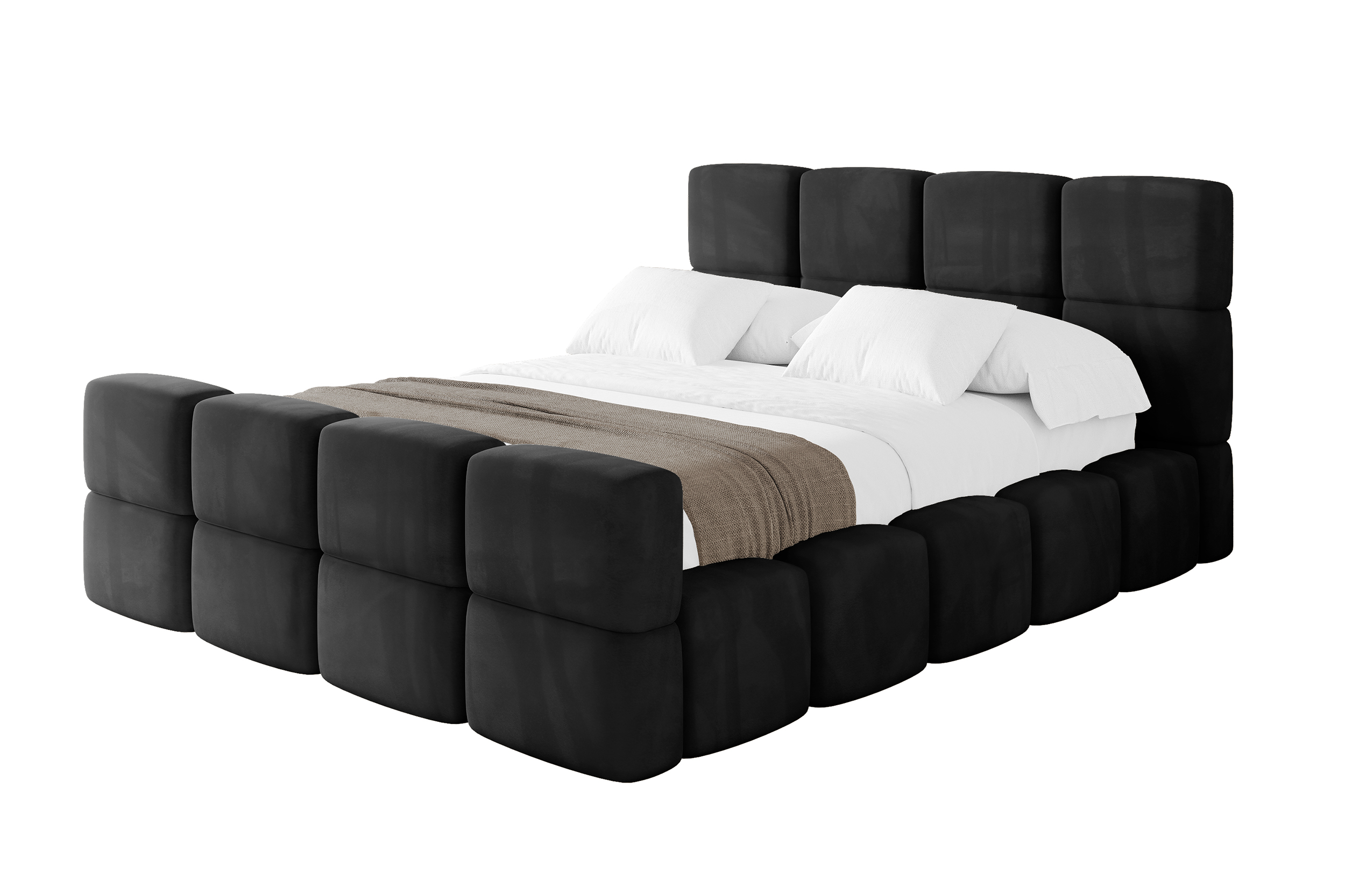 Polsterbett NATA-Z 160x200 cm Schwarz - Casablanca 2316